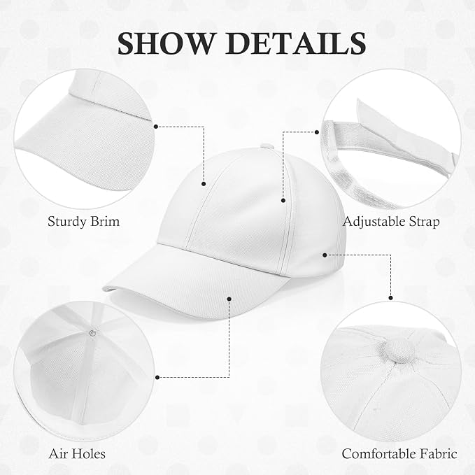 Syhood White Baseball Cap Blank Hat - Image 6