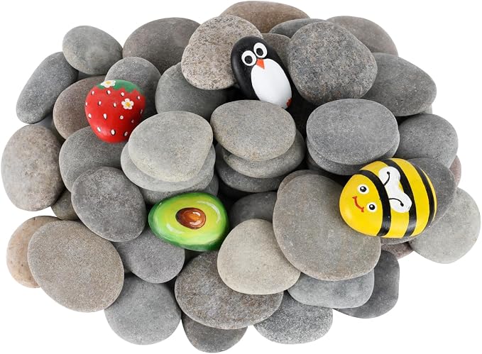 Simetufy 60 Pcs Painting Rocks Bulk, River Rocks to Paint by Simetufy