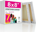PHOENIX Stretched Canvas for Painting 8x8 Inch/7 Value Pack, 8 Oz Triple Primed by PHOENIX