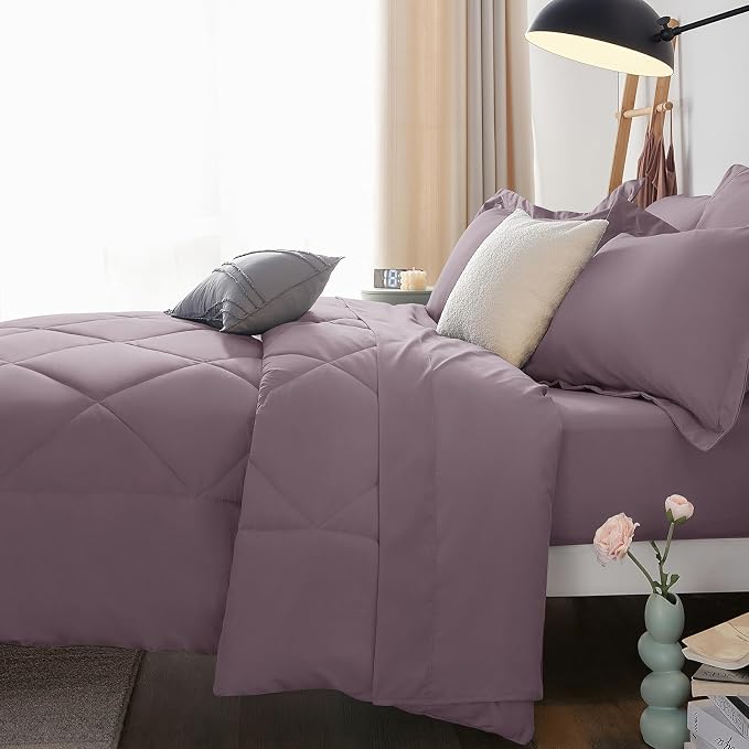 CozyLux Full Size Comforter Sets Dusty Purple - Image 9