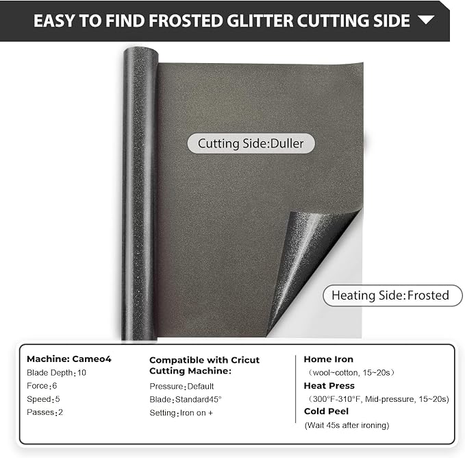 HTVRONT Glitter HTV, Easy-Weed for Craft Design - Image 7