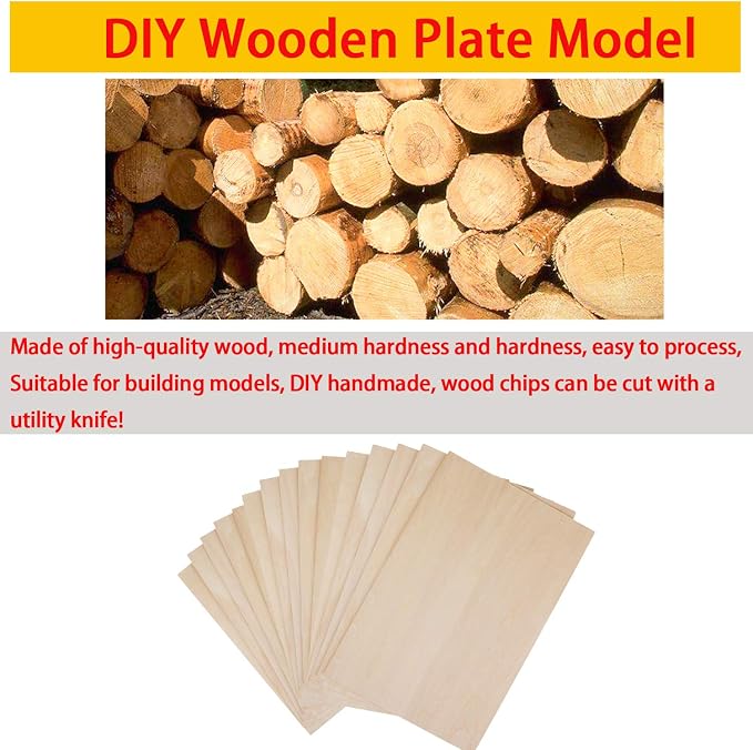 SIWUCHYE Unfinished Wood, 15 Pack Basswood Sheets - Image 3