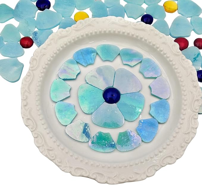 Esweny 12 Flower Stained Glass Mosaic Tiles - Image 7