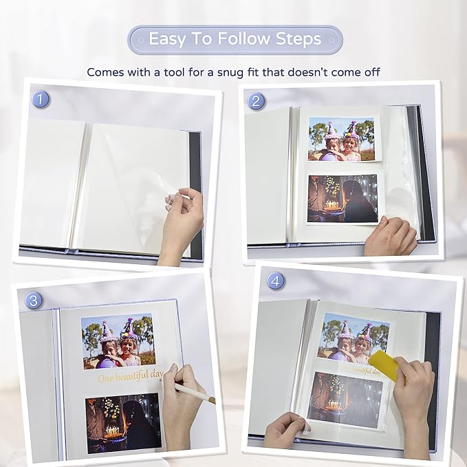 Popotop Large Photo Album Self Adhesive 4x6 5x7 8x10 Scrapbook Album DIY - Image 4