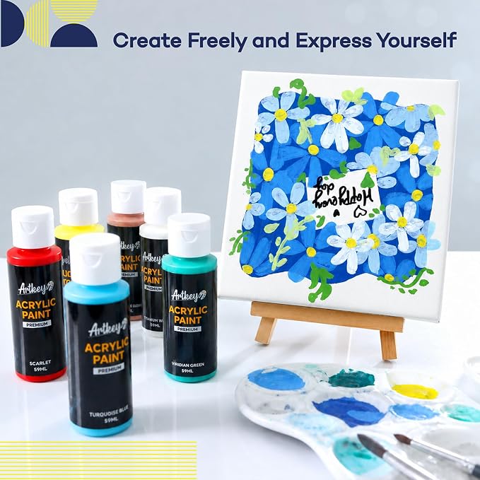 Artkey Acrylic Paint Set, 24 Colors 2 oz/59 ml Acrylic Paint Kit - Image 7