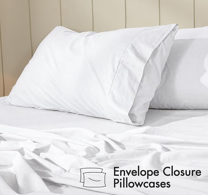RUVANTI 100% Cotton Sheets – California King Percale Bedding, Cooling & - Image 5