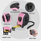 WORKPRO 16FT Pink Tape Measure, 1/8 Fractions Easy Read Measuring Tape - Image 2