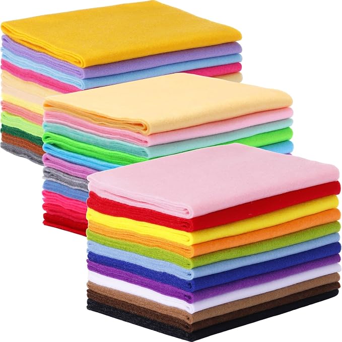 36 Rolls Felt Fabric Sheet Bulk 8"x35" 1.4mm Thick Soft Felt Sheet 36 Assorted by Unknown