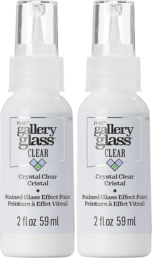 Gallery Glass, Crystal Clear Stained Glass 2 fl oz Brilliant Smooth Finish Paint by GalleryGlass