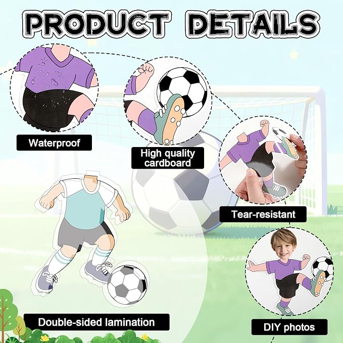 OBUSATT 60 Pcs Soccer Player Theme Cutouts Soccer Bulletin Board Decorations - Image 3