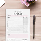 CARDAMONOLY Habit Tracker Notepad in Black and Light Pink- 50 Page Tear Off - Image 8