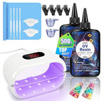 KISREL 500g UV Resin with Large Double-Sided Light, 24 Lamp Beads UV Resin Kit by KISREL