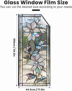 Stained Glass Window Privacy Film: Non-Adhesive Sun and Landscape Mosaic Design - Image 2
