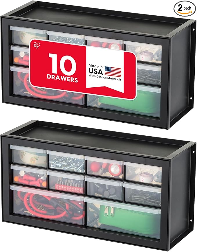 IRIS USA 10-Drawer Organizer, Made in USA, Teacher Toolbox, Plastic Storage by IRISUSA