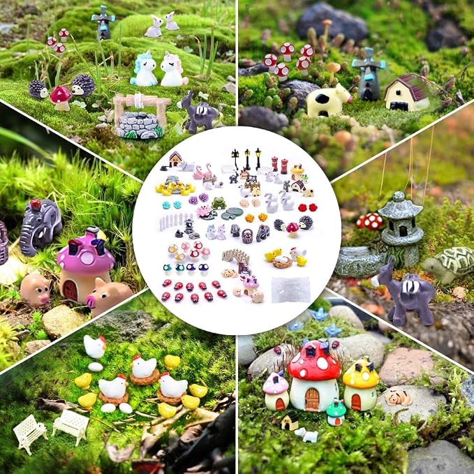 Dracarys Selected 100 Pcs Fairy Garden Accessories, Mini Resin Animals - Image 5