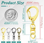 25 Pack Lobster Claw Clasps Keychain Kit, 4 Colors Keychain Clip - Image 2