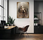 Framed Jesus Saves the Lost Lambs Canvas Wall Art Jesus Leaves 99 Sheep Picture - Image 6