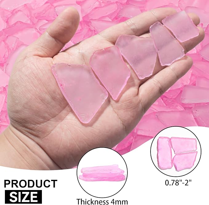 Keedolla Tumbled Sea Glass for Crafts - 40 OZ Flat Frosted Seaglass Pieces for - Image 3