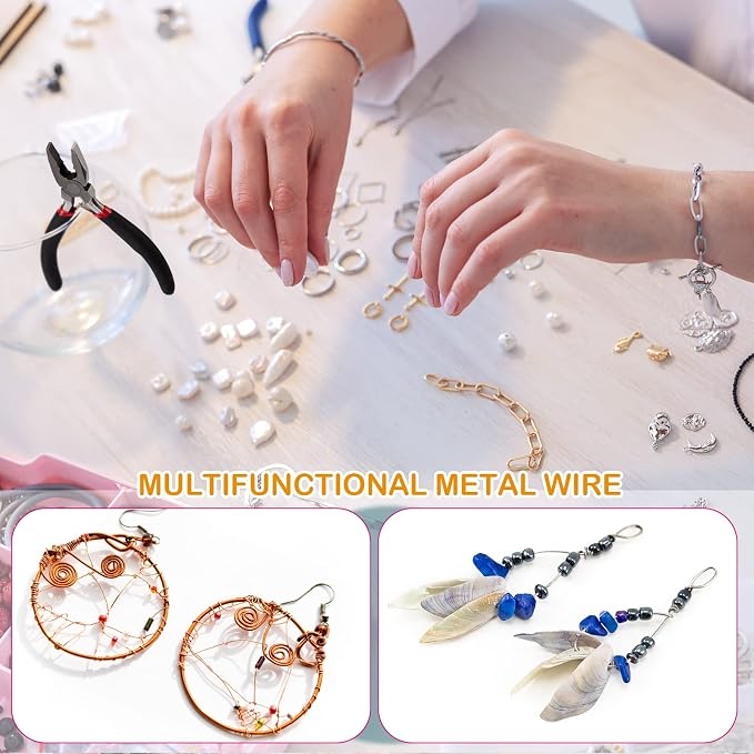Funrous 5 Rolls 5 Size Jewelry Wire 18, 26 Gauge Copper Wire Kit Jewelry - Image 6