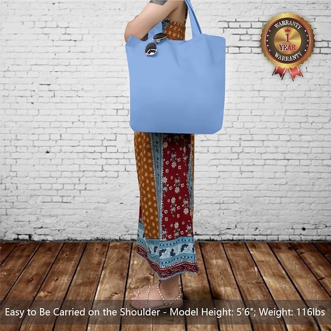 TOPDesign 3-Pack Super Strong Large 12oz Cotton Canvas Tote Bags, Reusable - Image 2