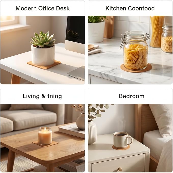 30 Pcs Adhesive Cork Sheets for DIY Coaster, 4 Inch Round and Square - Image 7