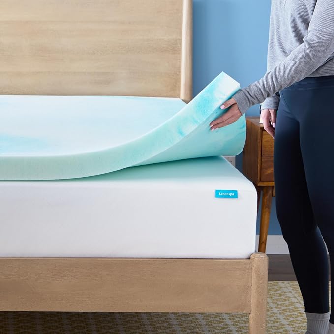 Linenspa 3 Inch Swirl Gel Memory Foam Mattress Topper, California King Size – - Image 9