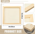 Kathfly 12 Pcs 8 x 8'' Wood Panel Boards, Unfinished Wood Canvas Panels - Image 2