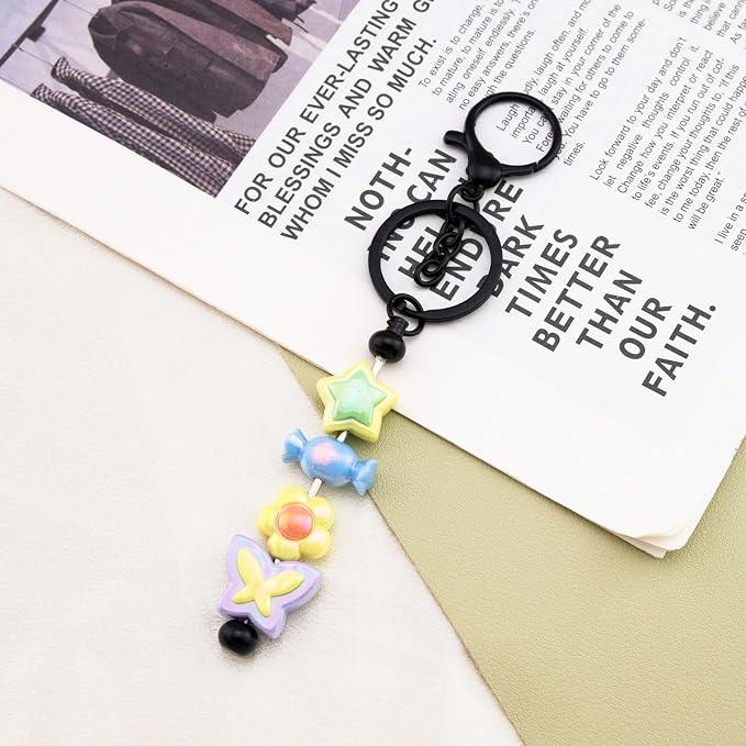beadable keychains Bulk 8pcs Blank Keychain Making Kit Keychains Accessories - Image 8