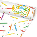 Qyeahkj Colorful Pencil Bulletin Board Paper Roll Pencil Bulletin Board by Qyeahkj