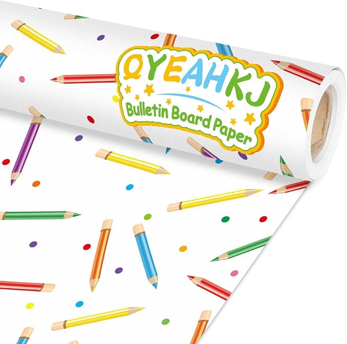 Qyeahkj Colorful Pencil Bulletin Board Paper Roll Pencil Bulletin Board by Qyeahkj