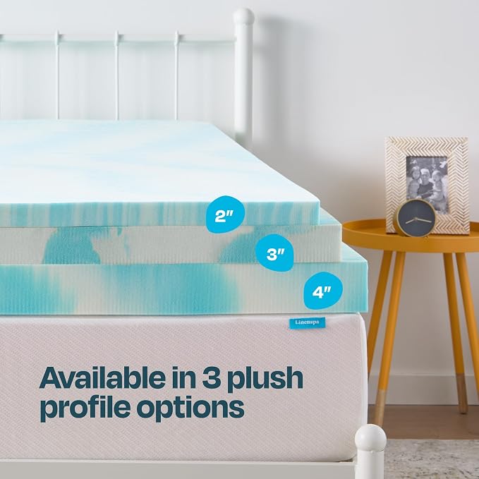 Linenspa 4 Inch Swirl Gel Memory Foam Mattress Topper, Twin Size – Cooling Gel - Image 5