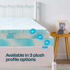 Linenspa 3 Inch Swirl Gel Memory Foam Mattress Topper, Queen Size – Cooling Gel - Image 4