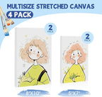 FUMILE Stretched Canvas for Painting, Canvases for Painting Multi 4 Pack 5x7 - Image 2