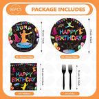 96 Pcs Trampoline Jump Birthday Party Decoration Trampoline Bounce Plates and - Image 2