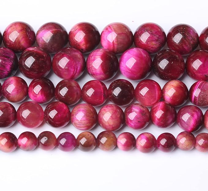 Natural Rose Red Tiger Eye Beads by NaturalStoneBeads