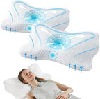 DUMOS Cervical Neck Pillow Set of 2, Memory Foam Contour Pillow by DumosLifestyle