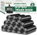 55-60 Gallon Black Trash Bags 120 Count - 40''x53'' Extra Large 50+ Gallon Garbage Bags,Unscented Strong Huge Can Liners for Construction Industrial Yard Outdoor Commercial