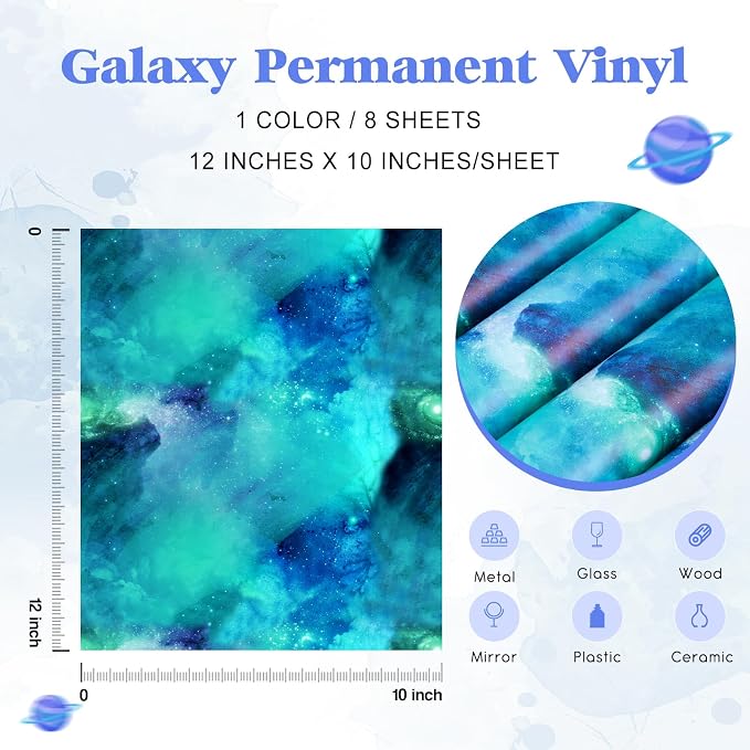 Tintnut Galaxy Permanent Vinyl 8 Sheets 12x10in Blue Self Adhesive Vinyl | - Image 2