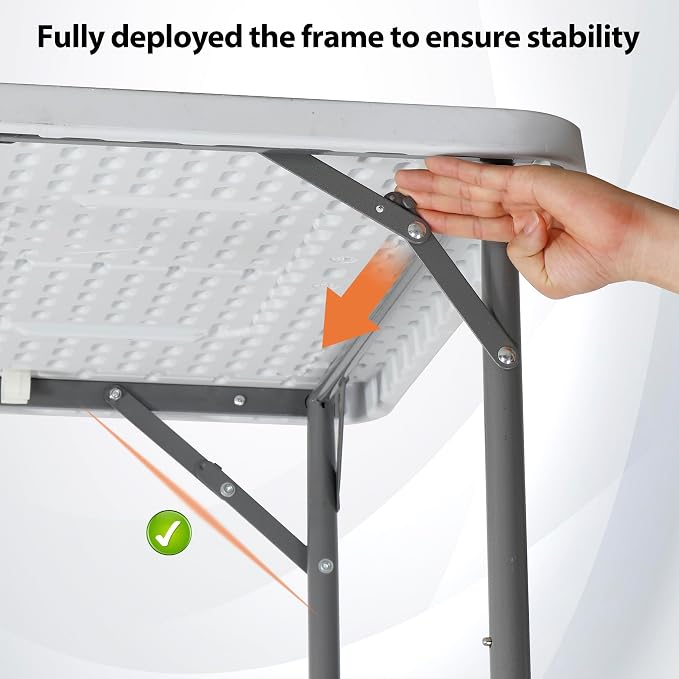 SUPER DEAL 3 Foot Square Folding Card Table, Indoor Outdoor Portable Plastic - Image 6
