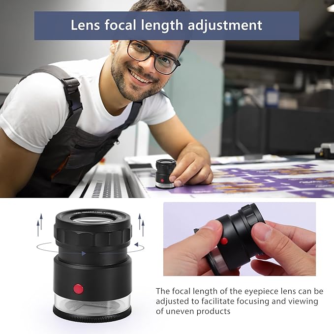 30X Loupe Magnifier, USB Rechargeable 8 Lights Portable Eye Loupe Sewing - Image 3