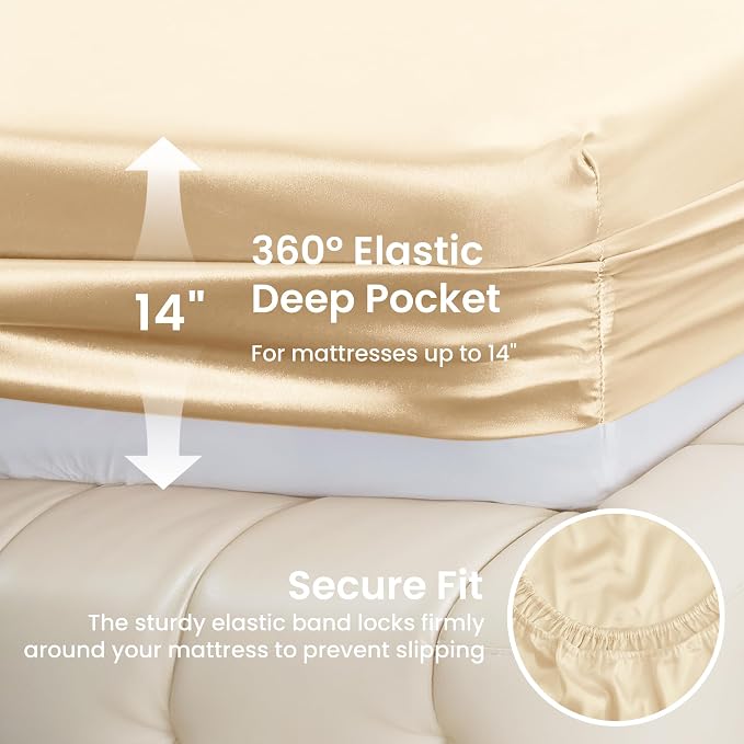 Love's cabin Satin Sheet Set, 3 Piece - Image 4