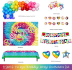 Tie Dye Birthday Party Decorations – 112PCs Rainbow Tie Dye Themed Party - Image 2