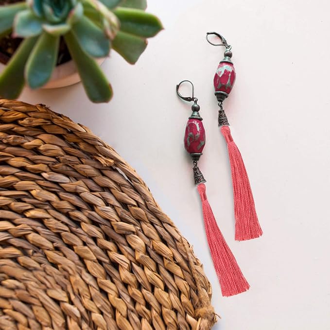 VAPKER 100 Pieces Light Coral Color 13cm/5-Inch Silky Handmade Soft Tassels - Image 8