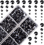 4000pcs Mixed Size Hot Fix Round Crystals Gems Glass Stones Hotfix Flat Back by MASSIVE+BEADS