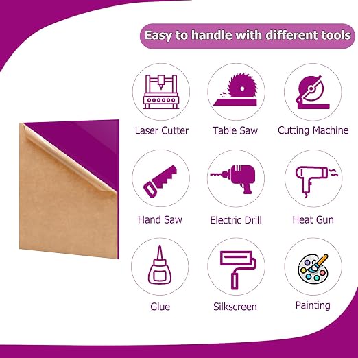2 Pack 12'' x 16'' Opaque Purple Acrylic Sheet, 3mm Thick Acrylic Plastic - Image 4