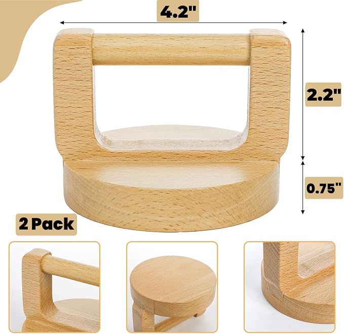 Tlence 2 Pack Block Printing Baren, 4 Inch Wood Barens - Image 2