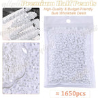 qiipii 1650PCS 5mm Small Pure White Round Half Round Pearls - Image 2