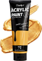 JusArt Metallic Gold Acrylic Paint, 8.45oz/250ml Large Tube, Heavy Body Rich by JusArt%7CCreativeArtSupplies