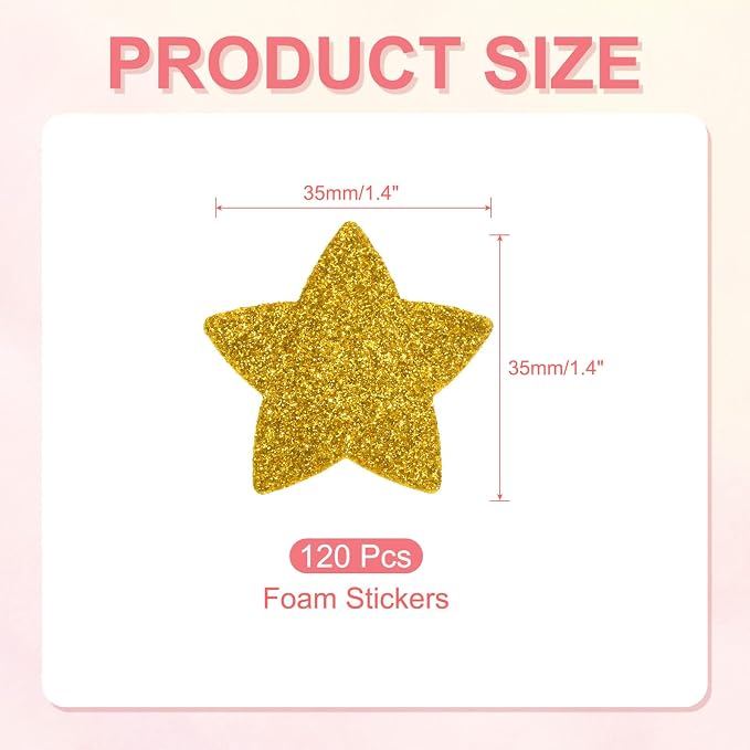PATIKIL 1.4"x1.4" Star Foam Stickers - Image 2