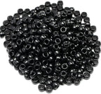 Gxueshan 1000 Pcs Acrylic Black Pony Beads 6x9mm Large Hole Pen Hair Kandi - Image 2